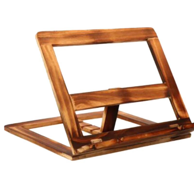 Foldable Recipe Book Stand,Wooden Frame Reading Bookshelf,Tablet Pc Support Stand