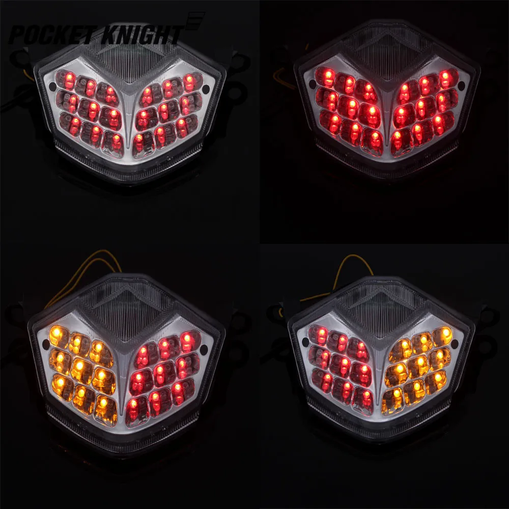 For KAWASAKI ZX10R Z1000 2008 - 2012 ZX-6R Z750/Z1000 Motorcycle LED Rear Turn Signal Tail Stop Light Lamps Integrated