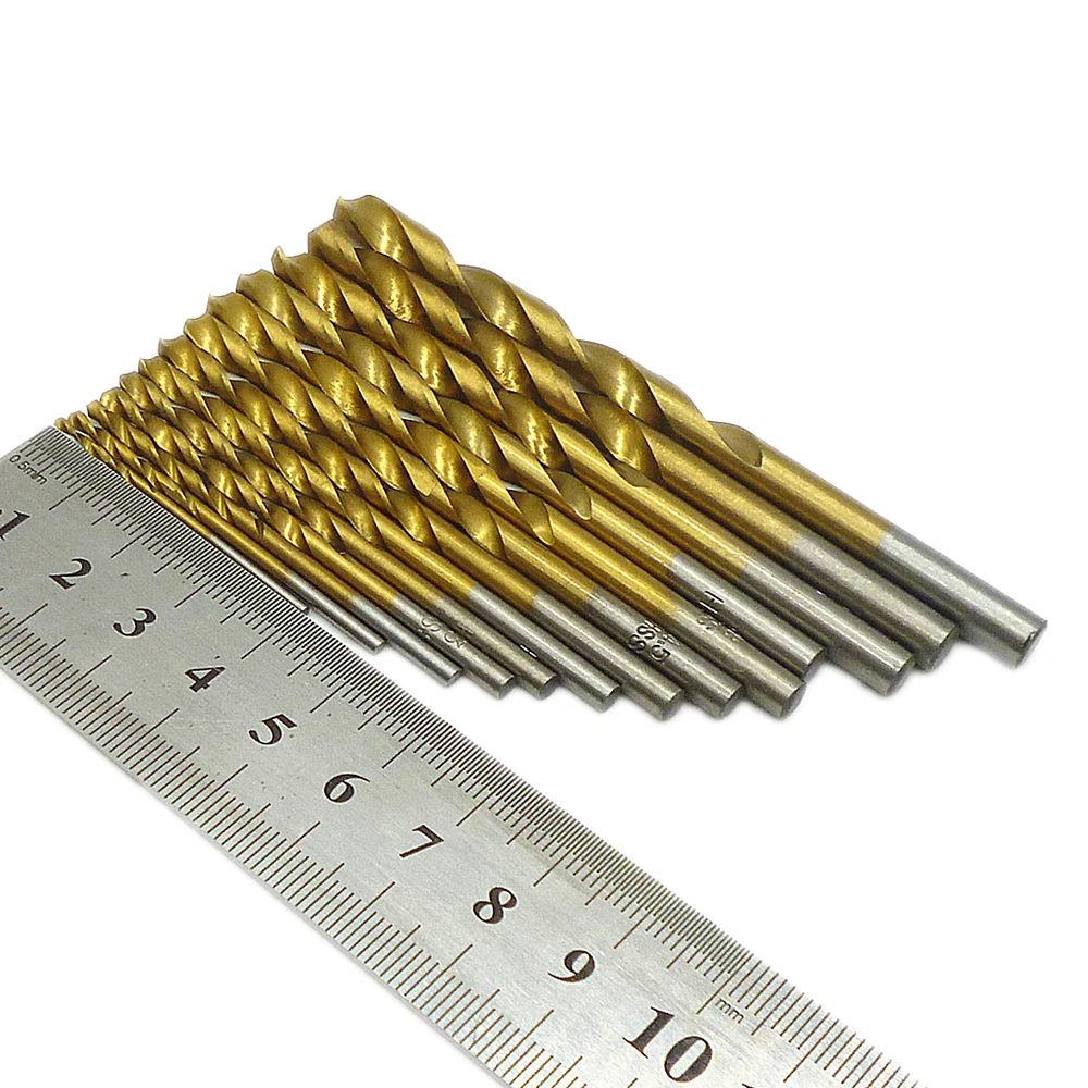 Woodworking Drill Bit 1.5mm to 6.5mm Straight Shank HSS Metric Twist Drill Bits Wood Metal Drilling Hole Cutter Tools 13pc Set