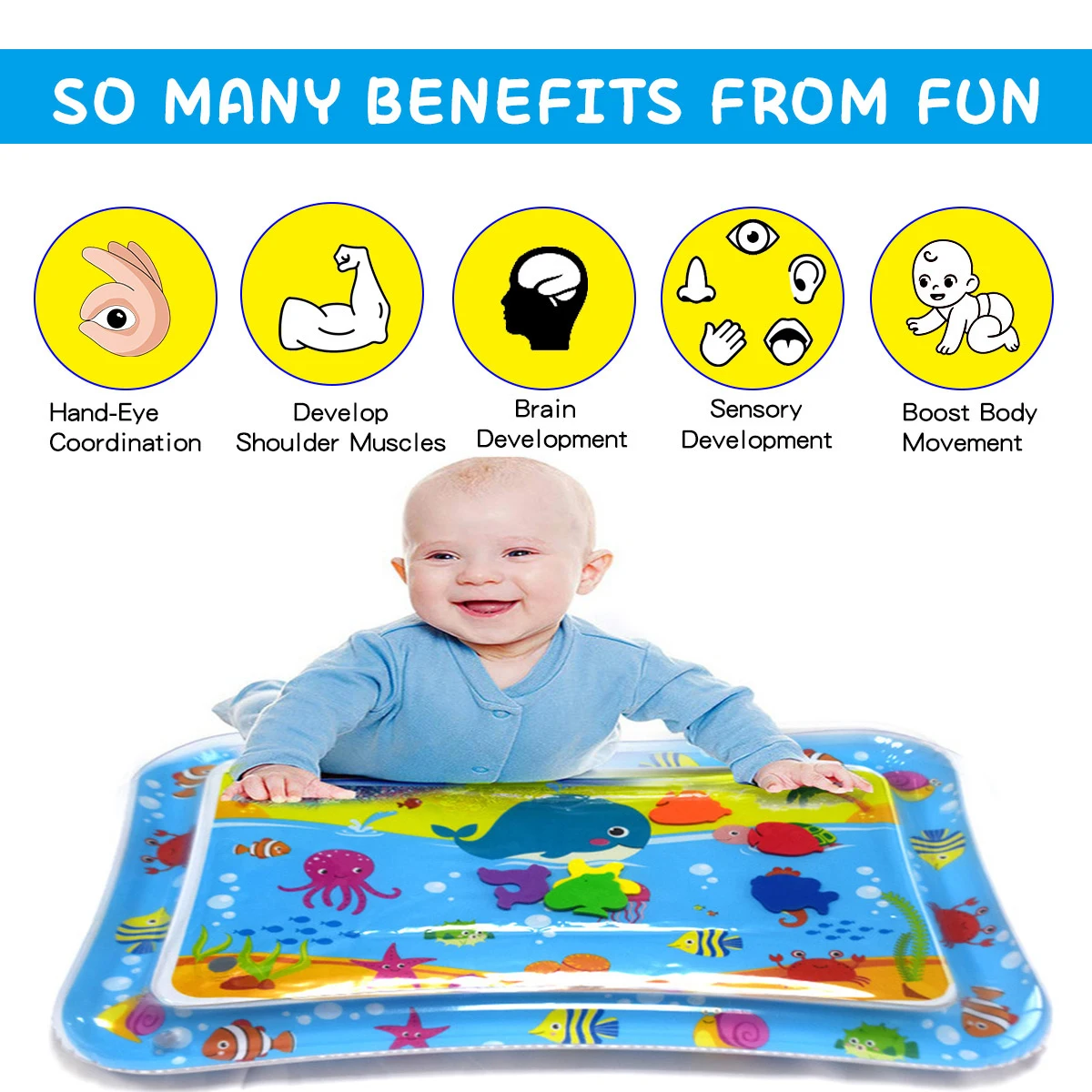 Baby Water Mat Inflatable Cushion Infant Toddler Water Play Mat for Children Early Education Developing Summer Toy Dropshipping