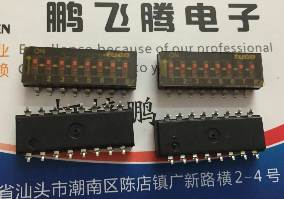 1PCS Japan TYCO 2-1393545-1 dial code switch 8-bit flat dial coding switch patch 2.54 spacing