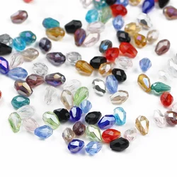 UPGFNK Water droplet pear shaped Austrian crystals beads 4*6mm 100pcs loose Glass beads Jewelry Making DIY bracelet Accessories