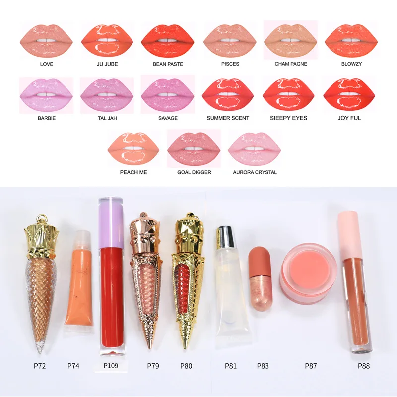 

50pcs Wholesales On Lip Gloss Supplies Private Label Lipglosses Print Brand Name on Lipgloss Wand Tubes Pigment Liquid Lipstick