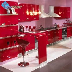 Nueva pintura roja impermeable DIY película decorativa PVC vinilo autoadhesivo papel tapiz muebles de armario de cocina pegatina de pared decoración del hogar