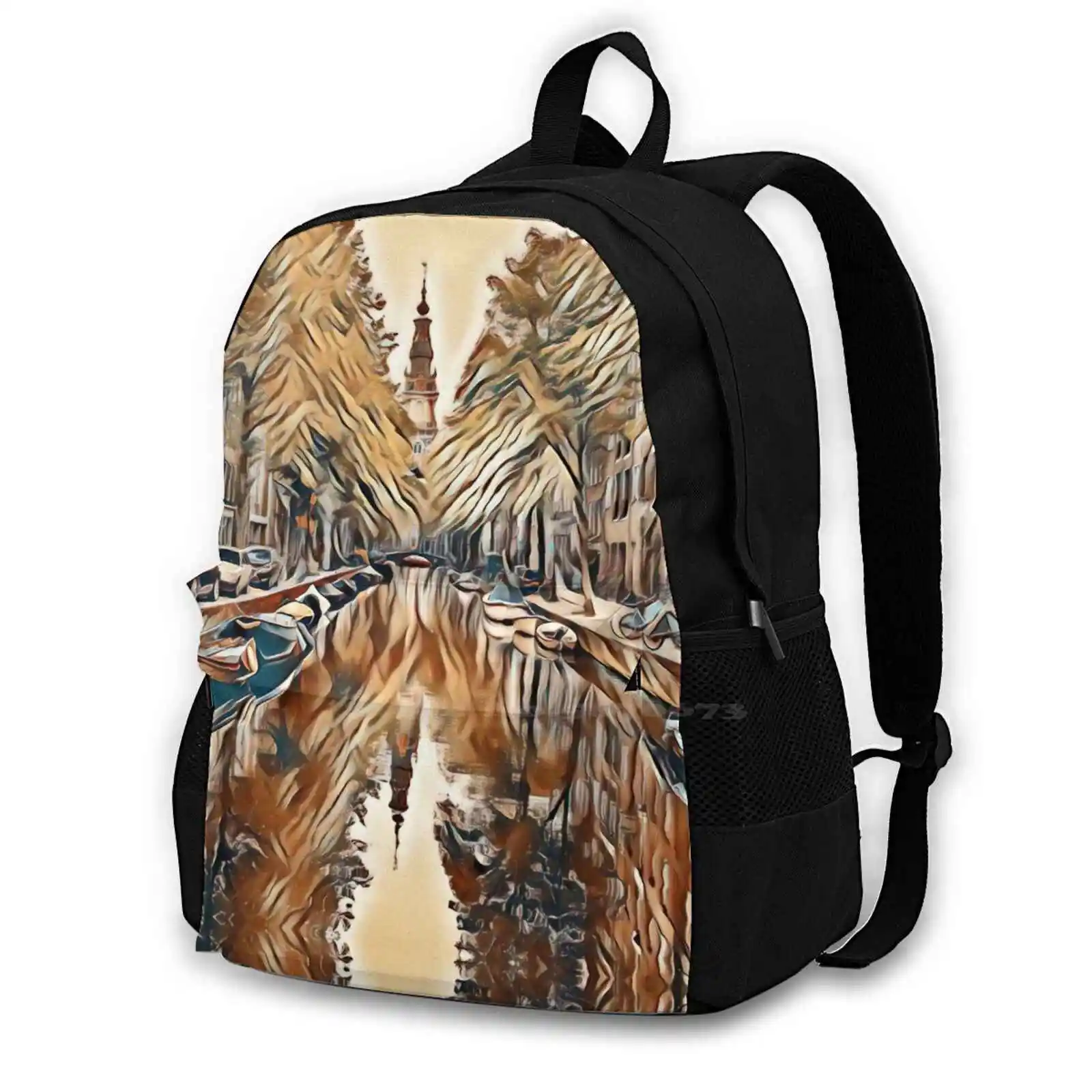 

Amsterdam City Skyline Art Hot Sale Schoolbag Backpack Fashion Bags Amsterdam Skyline Fashion Art For Women Artistic Designers