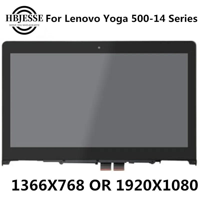 Original 14'' LCD Touch Screen Digitizer with Frame FHD 1080P Laptop Assembly For Lenovo Yoga 500-14IBD 80N4 80N5 500-14ISK 80R5