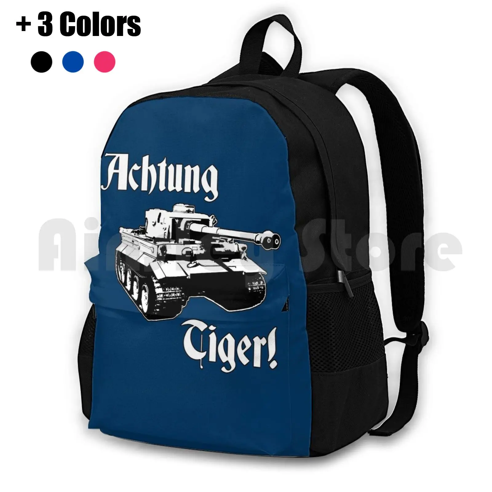 Tiger Tanks Ww2 Germany Outdoor Hiking Backpack Waterproof Camping Travel Ww2 Funny Ww2 Tiger World War 2 Tiger Tank Panther