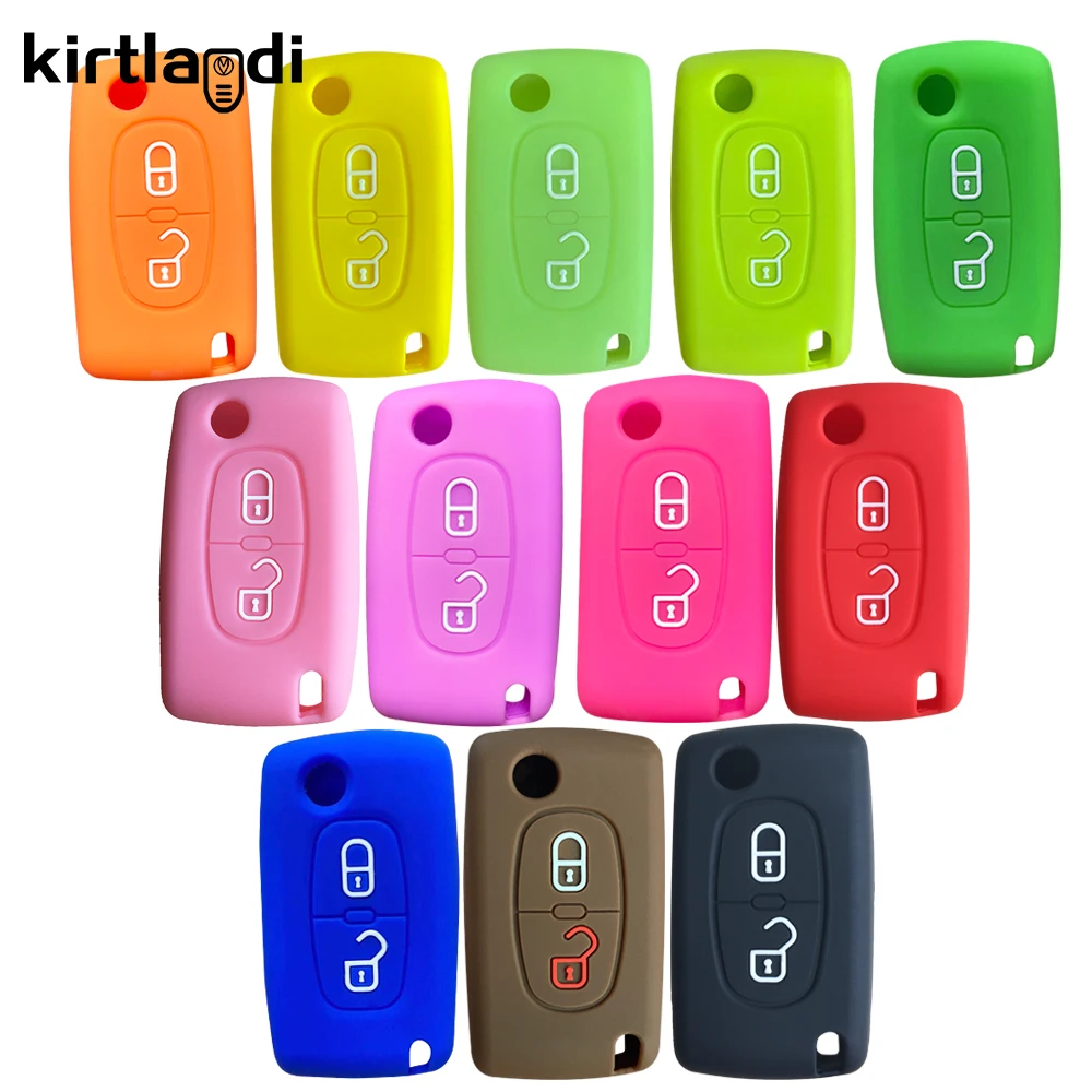 2 Button Key Case Cover for Citroen C-Crosser C3 C4 Picasso Berlingo Case for Peugeot Partner Tepee 207 307 308 407 Keychain