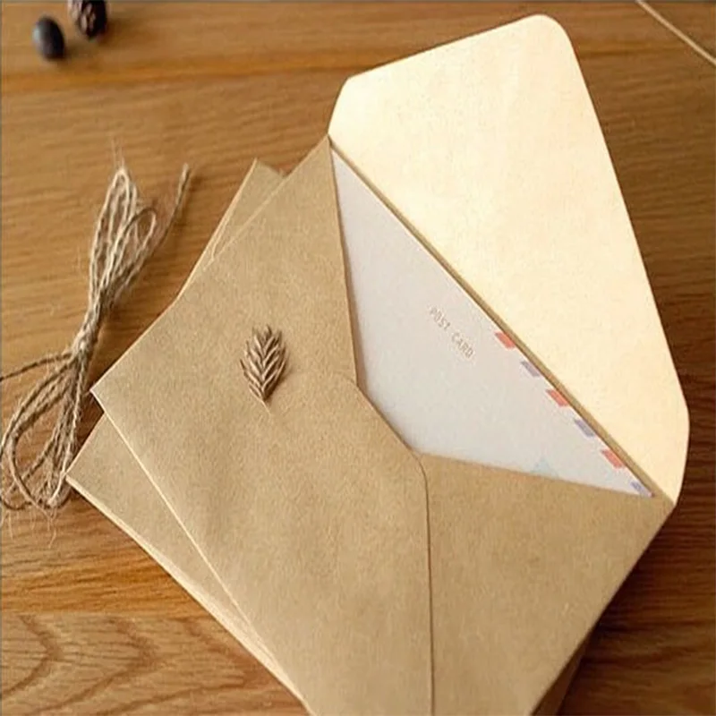 50PCS/lot NEW Vintage simple Kraft paper envelope 16*11cm diy Gift envelopes for wedding red envelope supplies