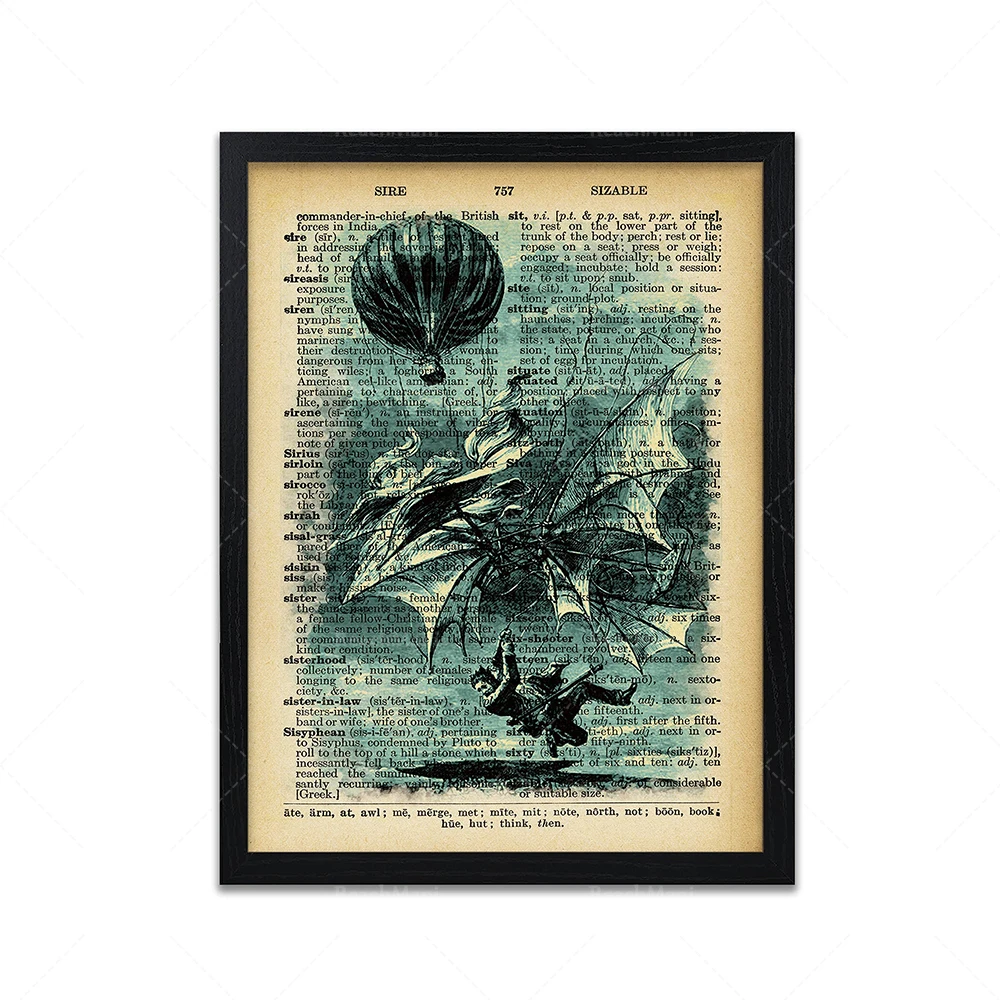 Steampunk Print-Abstract Dictionary Art Print Retro Print Poster