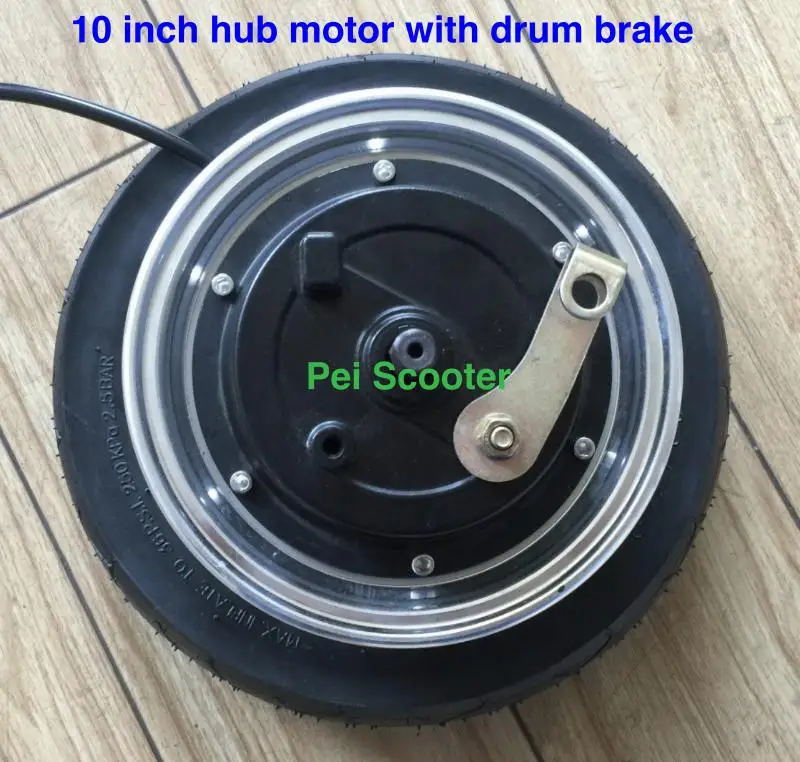 

10 inch 10inch double axle brushless gearless dc scooter hub wheel motor with drum brake phub-208