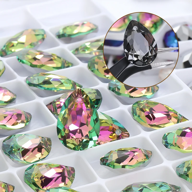 6x9mm Shiny Glass Pendants K9 Glass Crystals Rhinestone Jewelry Making Accessories Earring Making Stones10 pieces