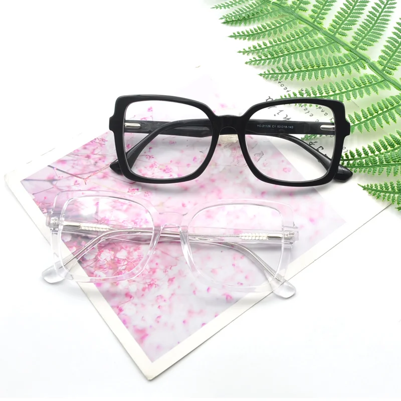 LUCIDIE Winter New Contracted Style Square Glasses Women Transparent Eyewear Fashion Eyeglasses Acetate Optical Decorative Frame