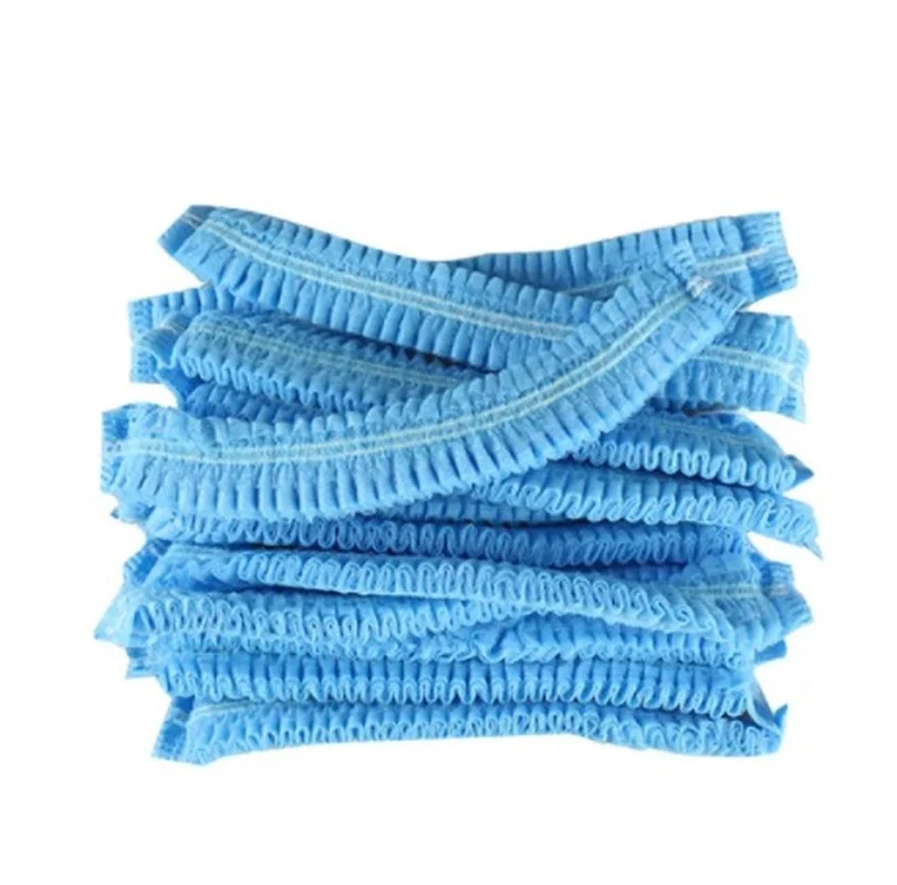 20 Pcs Disposable Hair Net Caps Elastic Anti-Dust Hats Head Cover Factory Workwear Food Catering Kitchen Disposable Caps