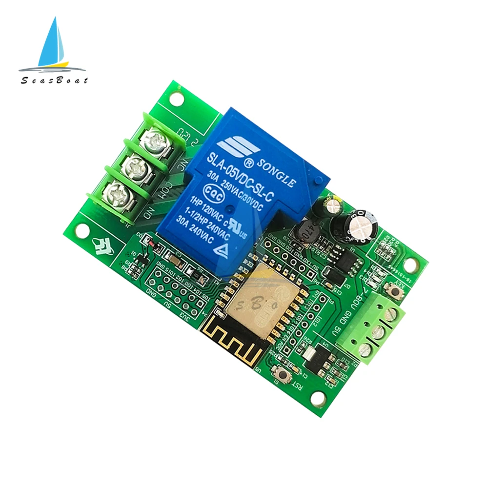 DC7-80V 5V ESP8266 WIFI 1 Channel 30A Relay Module ESP-12F Development Board For Arduino Smart Home Wireless Control