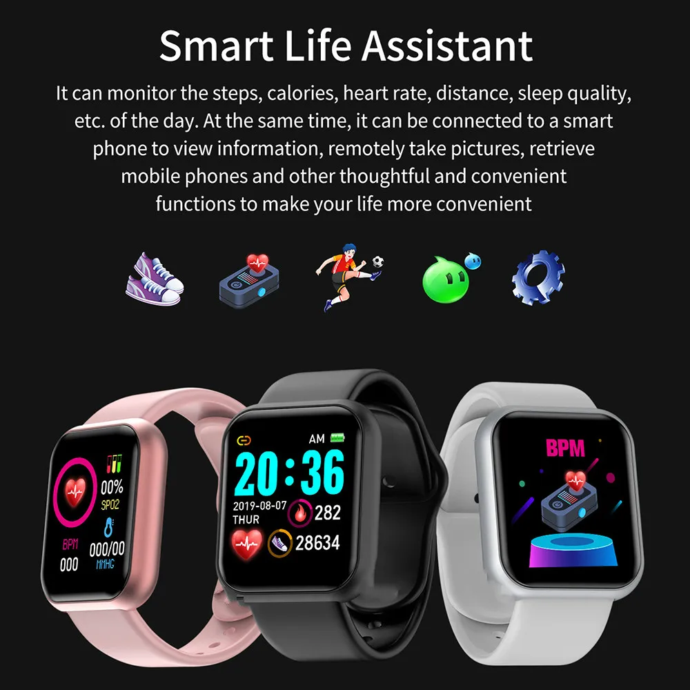 Smart Watches Women Heart Rate Sleep Monitoring Waterproof Sports Smartwatch Men Fitness tracker For IOS Android Digital Watch