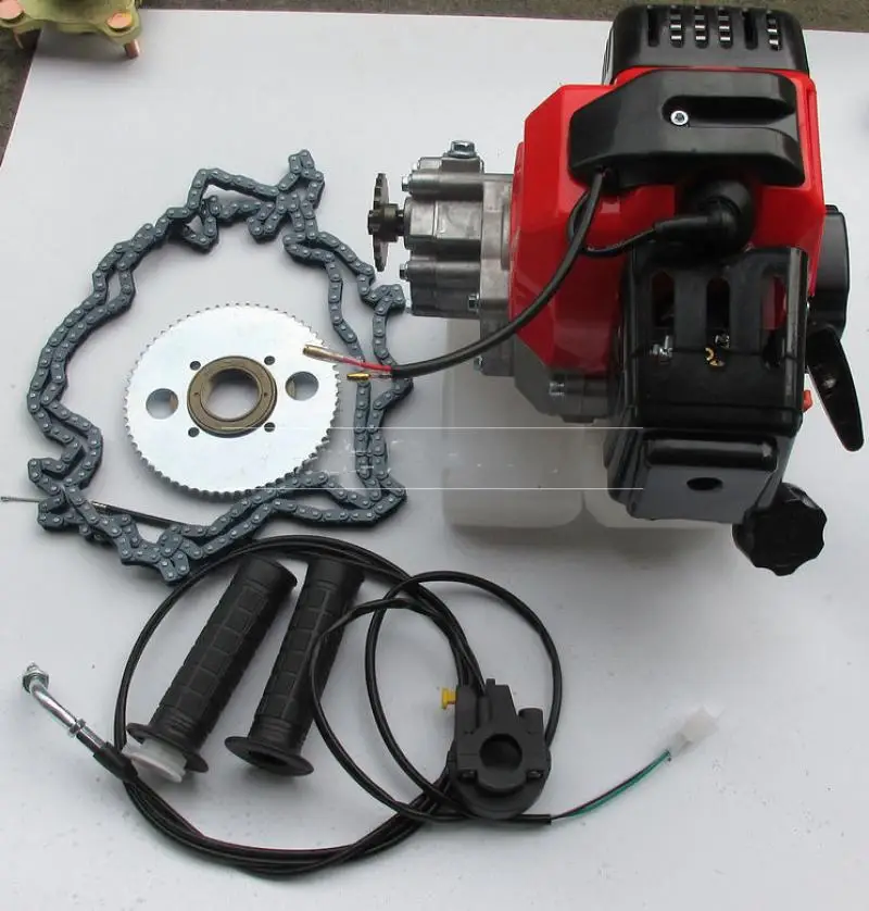 Imagem -03 - Gás Motor Motor Kit 49cc Bike Faça Você Mesmo Bicicleta Motorizada Ciclo Motorizado a Gás T8f Cadeia Set 2-stroke