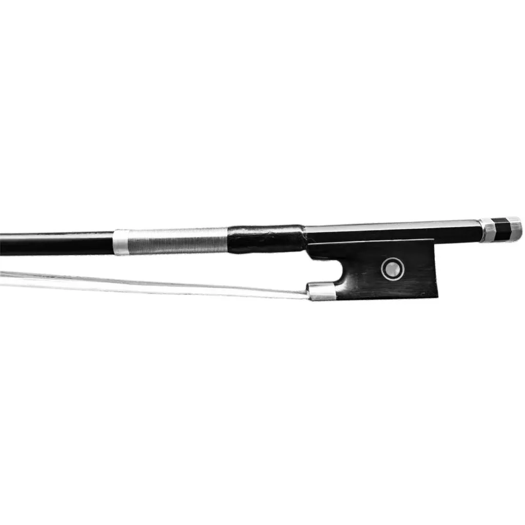 

Floraparts 4/4 Black Carbon Fiber Violin Bow Ebony Frog With Paris Eyes And Nickel Silver Parts FP8011