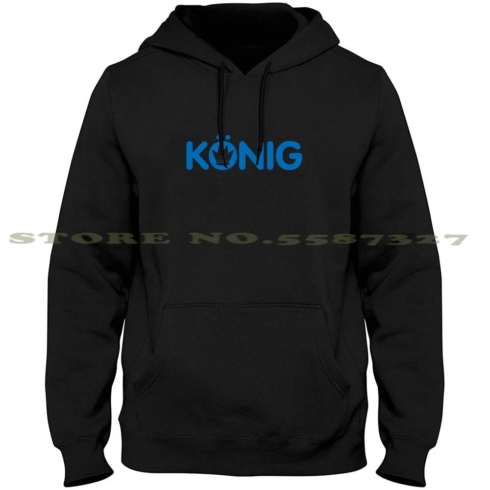 Konig Long Sleeve Hoodie Sweatshirt Konig German Logo Brand Comapny Typo Simple Electronics Wheels Car Automotive Bike