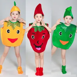 Children Kids Girls Boy Party Cartoon Fruit Vegetable Clothes Banana Orange Pumpkin Cosplay Halloween Costume