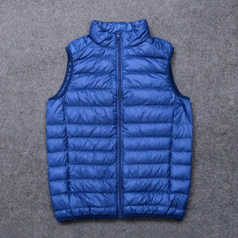 Top Quality Men\'s Ultralight Down Vests Winter Jackets Waistcoat Sleeveless Zipper Coat Overcoat Warm Vests Plus Size