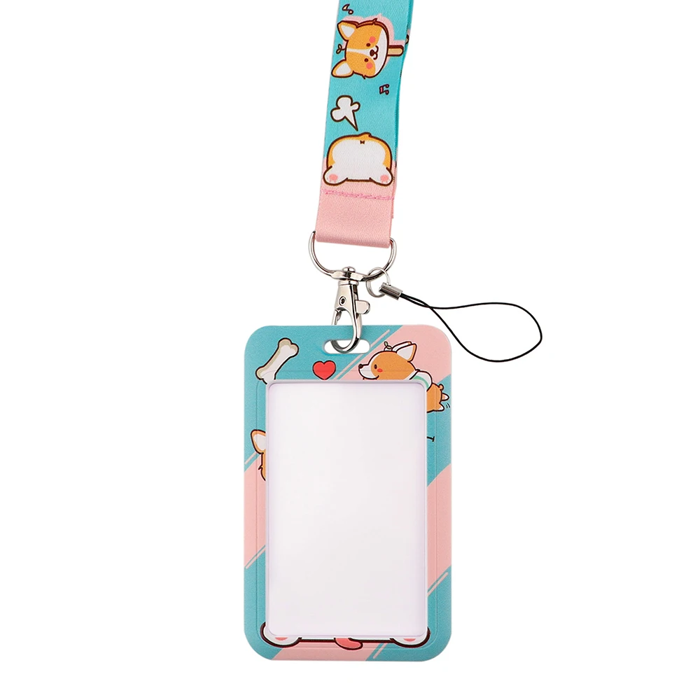 Correa de cuello para llaves ER1568 Kawaii Corgi, cordón para tarjeta de identificación, gimnasio, soporte para insignia USB, cuerda para colgar,