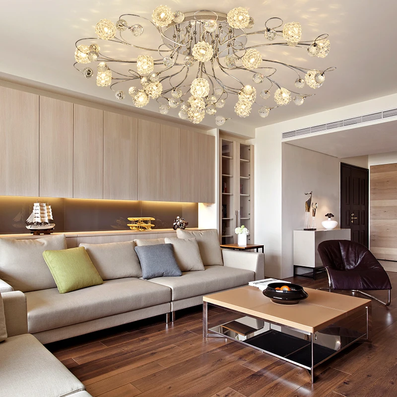 Modern Room LED Crystal Chandelier Living Room Bedroom Kitchen Indoor Lighting G9 Bulb Glossy Ceiling Lamp Factory Direct Sales