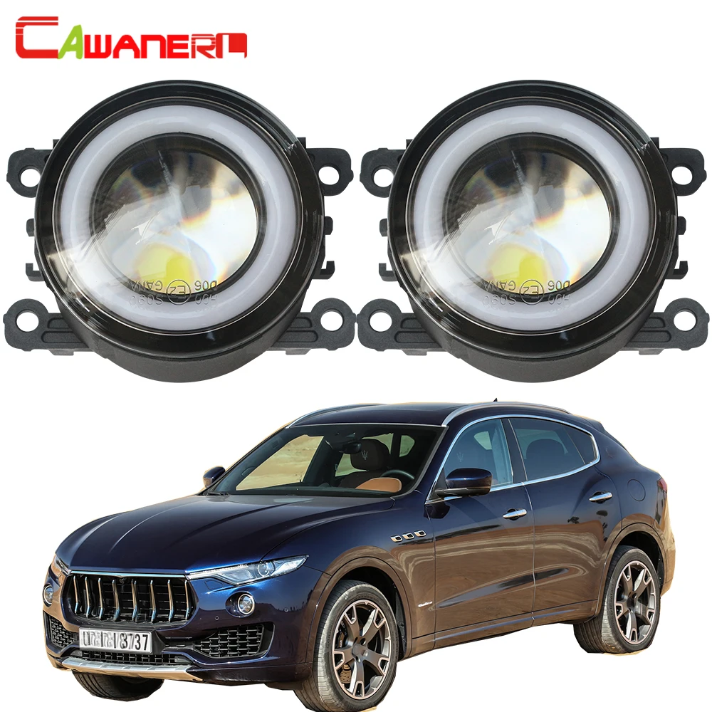 Cawanerl For Maserati Levante 2016 2017 2018 Car 30W LED Fog Light Angel Eye Daytime Running Lamp DRL 3000LM H11 12V 2 Pieces