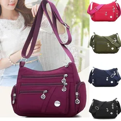 Bolso de hombro cruzado informal para mujer, bolso de mensajero de nailon impermeable, bolsos de mano multifuncionales de alta calidad, nuevo