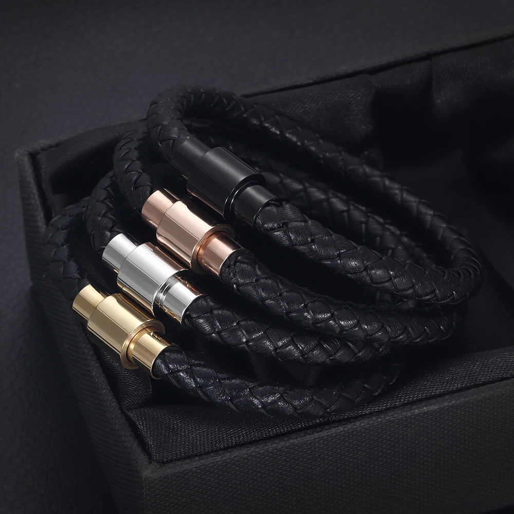 Stainless Steel Magnetic Clasp 5mm 6mm Hole Mirror Polished Leather Cord Magnet Clasps Bracelet DIY Supplies Jewelry Making
