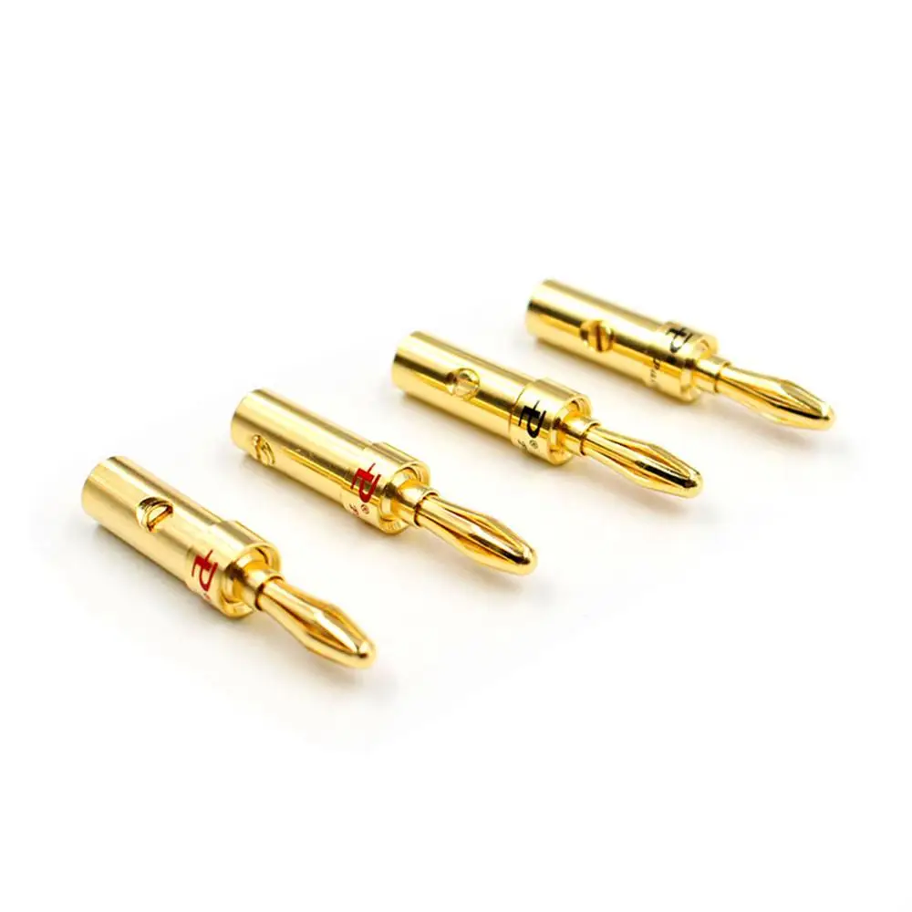 Colleimage Hifi 8pcs audio pailiccs 4mm spine a banana cavi per altoparlanti placcati in oro rame Pin per cavi connettori a spina a Banana