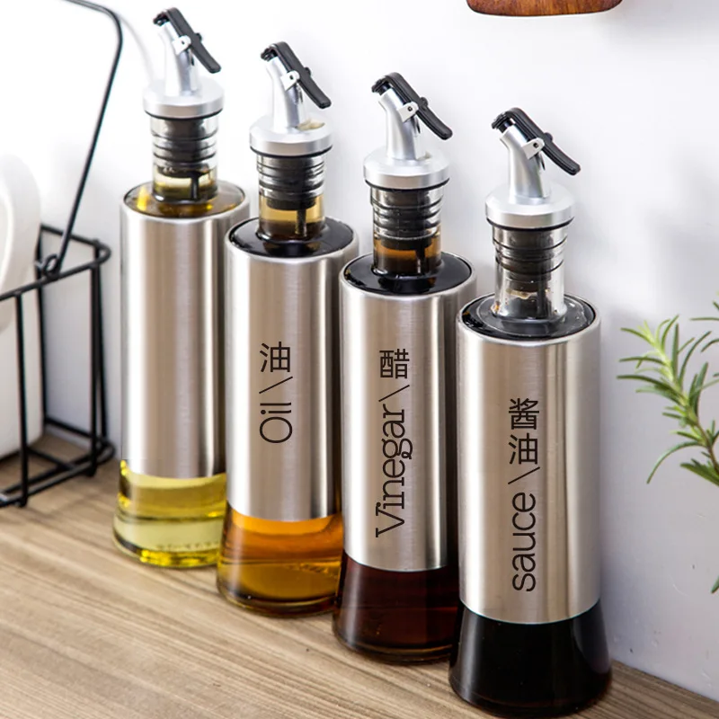 

Glass Oil Pot Japanese Style Ooil Ppot Stainless Steel Seasoning Bottle Gglass Oil Pot Kitchen Seasoning Jar Set