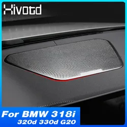 Hivotd Dashboard Speaker Cover Interior Car Accessories Audio Sticker Trim Protection Parts For BMW 318i 320d 330d G20 2023