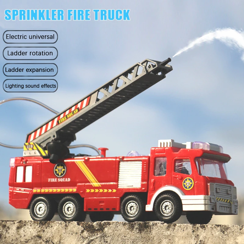 Spray Water Gun Toy Truck Firetruck Juguetes Fireman Sam Fire Truck/engine Vehicle Car Music Light Educational  Boy Kids Toys