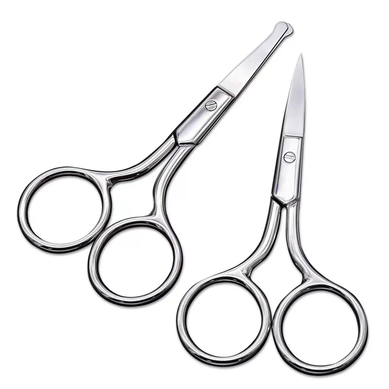 1PC Nose Hair Scissor Stainless Steel Eyebrow Nose Hair Cut Manicure Facial Trimming Makeup Scissors Safety Hair Removal Tools