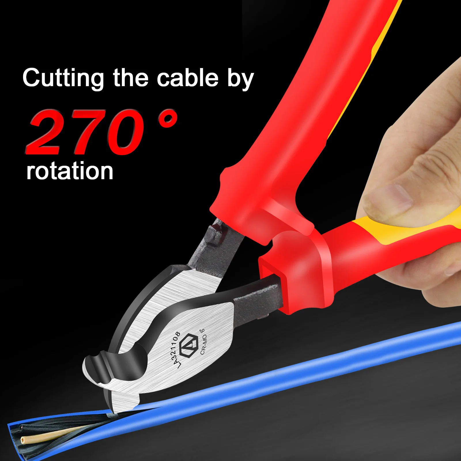 LAOA Insulated Cable Cutter Wire Stripper Electrician Shears Pliers Scissors 1000V German Certification Cr-Mo Cutting Tools