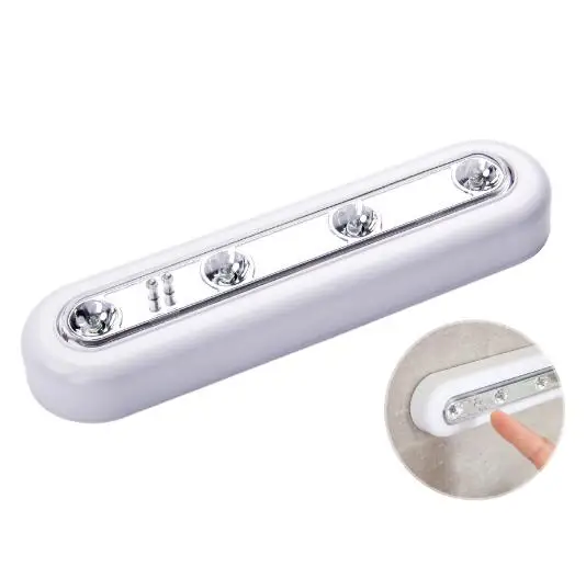 Diode White LED Touch Operated Battery Stick On Wall Under Cabinet Cupboard Light Active lamps Components