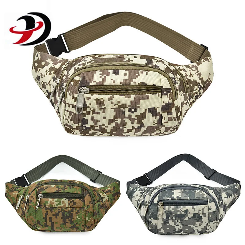 New Outdoor Men\'s Mobile Phone Waist Bag Multi-Function Sports Messenger Bag Fashion Camouflage Men and Women Running Bag