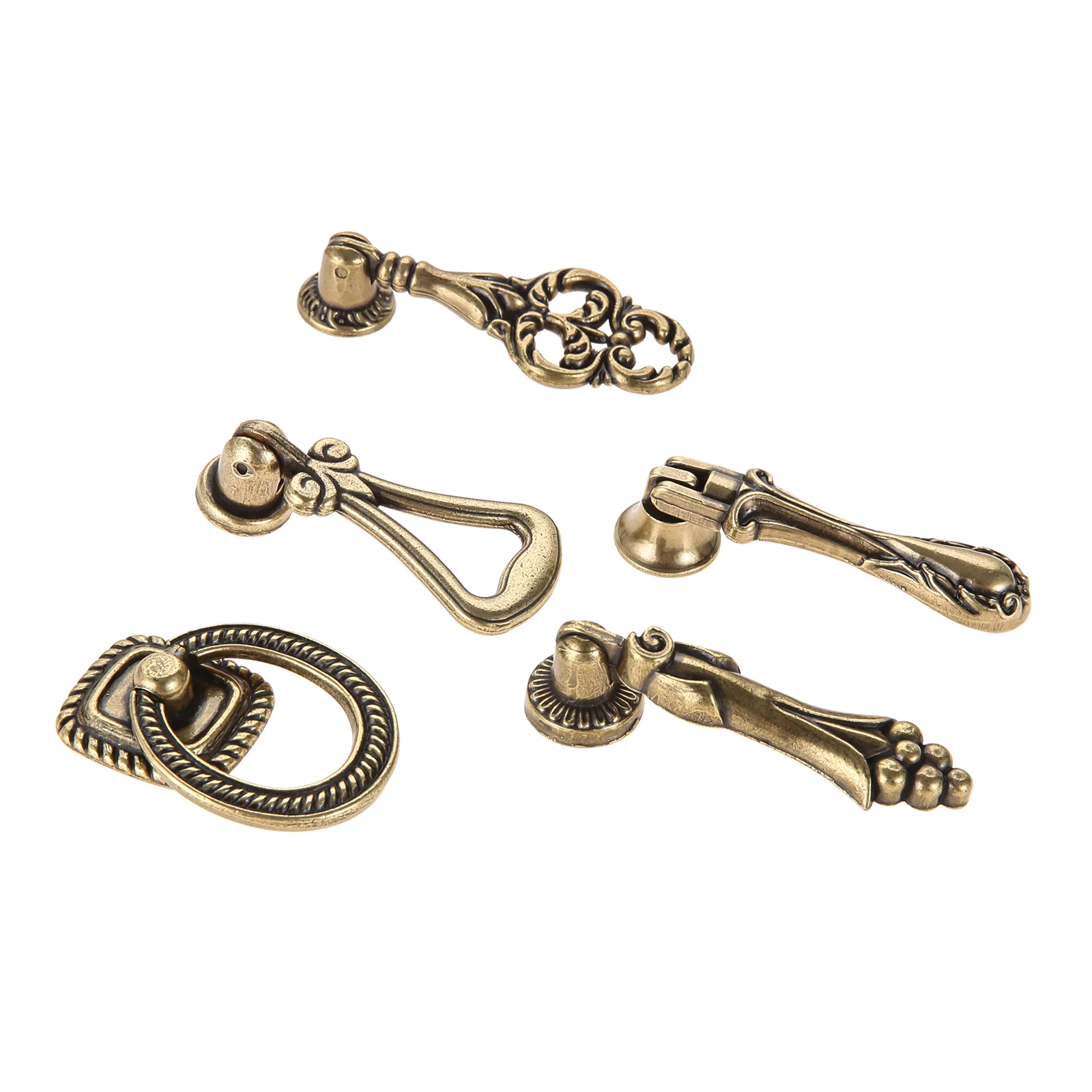 1pc Antique Bronze Handle Drop Pendant Pull Ring Knob w/screw Retro Vintage Decor Furniture Cabinet Drawer Classical Solid Metal