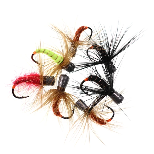 Imagen 2 del producto Bimoo, 6 uds., 0,3g, 0,5g, 0,7g, 1g, Buggy ponderado, gusano, mosca, pesca en hielo, cebo, pesca de invierno, Mormyski, anzuelo de púas de hundimiento rápido