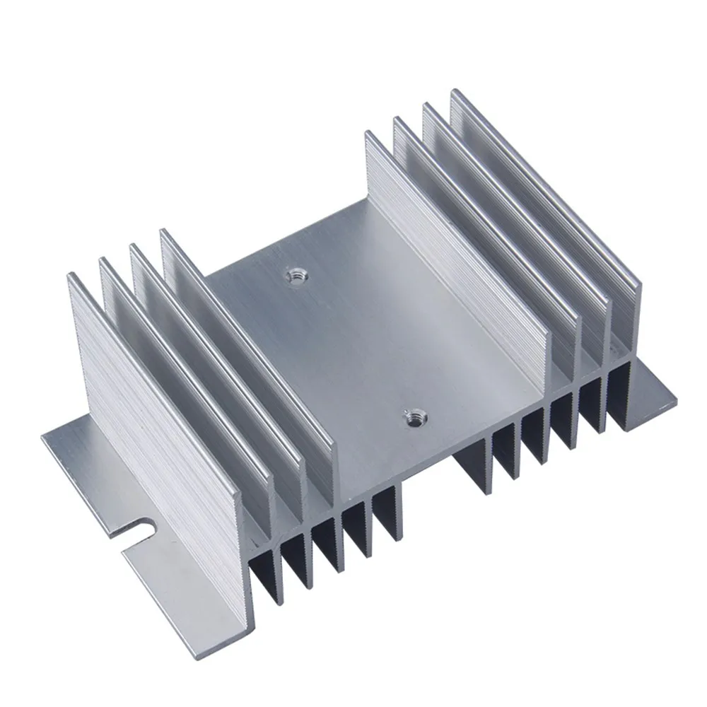 Aluminum Heat Sink Dissipation Radiator Rail Mount Suitable for Single Phase Solid State Relay SSR-40DA 10A 25A 40A 60A 80A