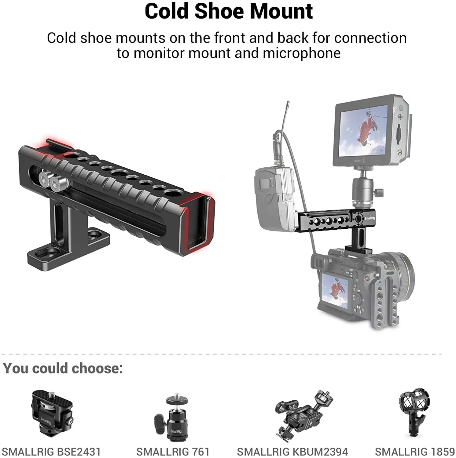 ذراع صغير-مقبض علوي شامل للفيديو ، تثبيت الحركة ، مقبض كاميرا عالمي ، قبضة قابلة للتعديل مع فتحات ضغط Arri ،