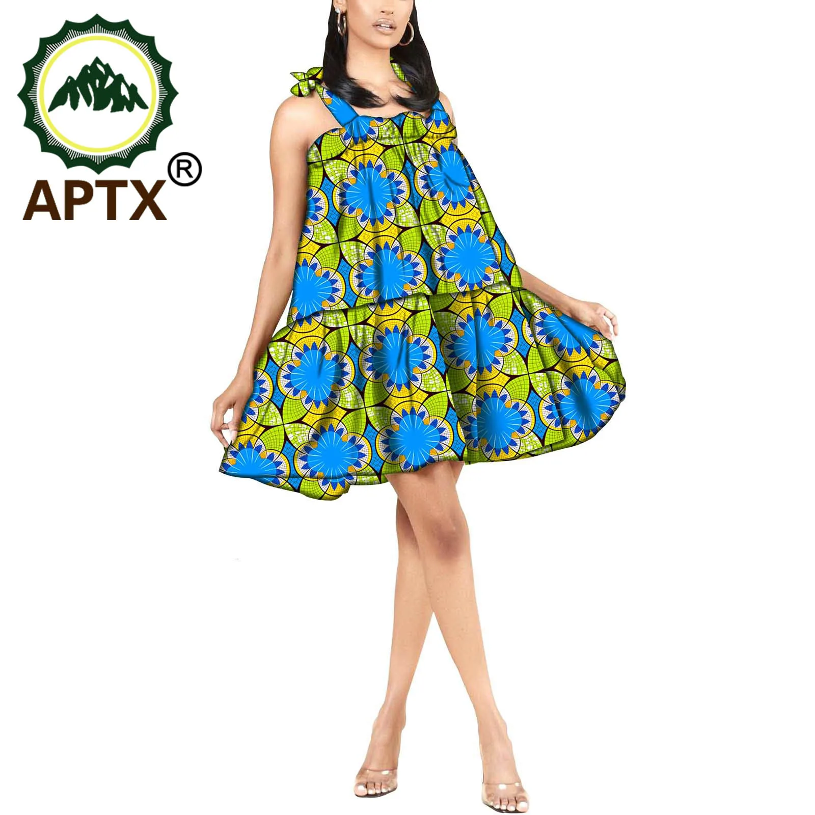 Vestido africano feminino, vestido folgado elegante estilo ancara, plus size, roupas femininas de algodão puro encerado, festa curto acima do joelho, 2021