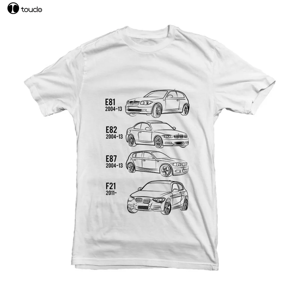 Germany Classic Car 1 Series Car Outline T-Shirt For Bimmer Owners And Fans Graphic Hd Cotton Clothing Custom Graphic Shirts