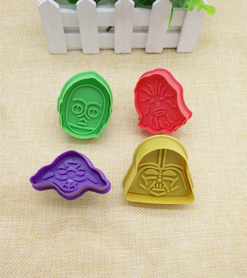 Anime 4pcs Star Wars Baby Yoda Cookie Mold Baby Yoda Anime Figure Mold DIY Baking Party Decoration Children Toy Gifts