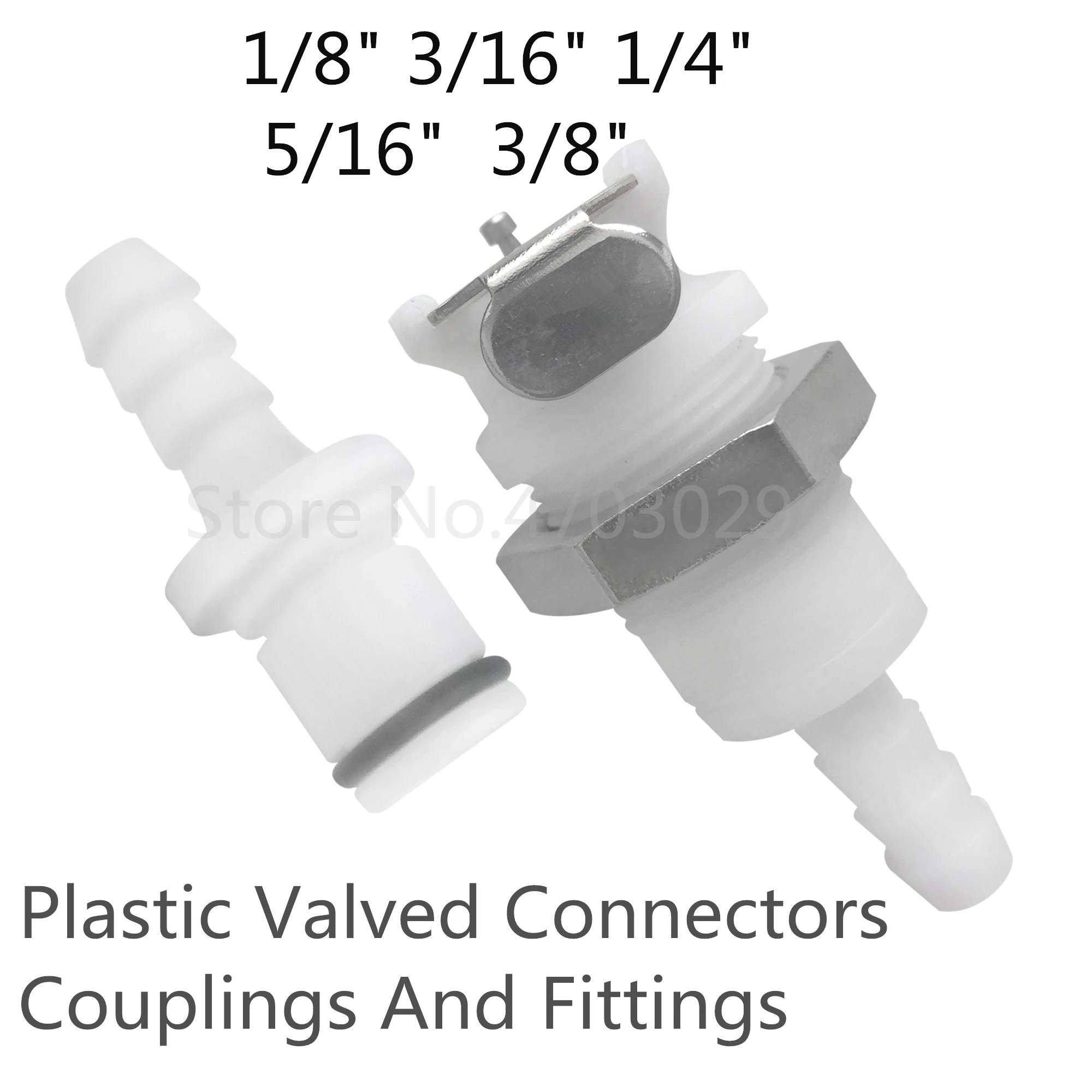 

Plastic Valved Connectors Hose Barb Quick Connector Unidirectional Check valve assembly