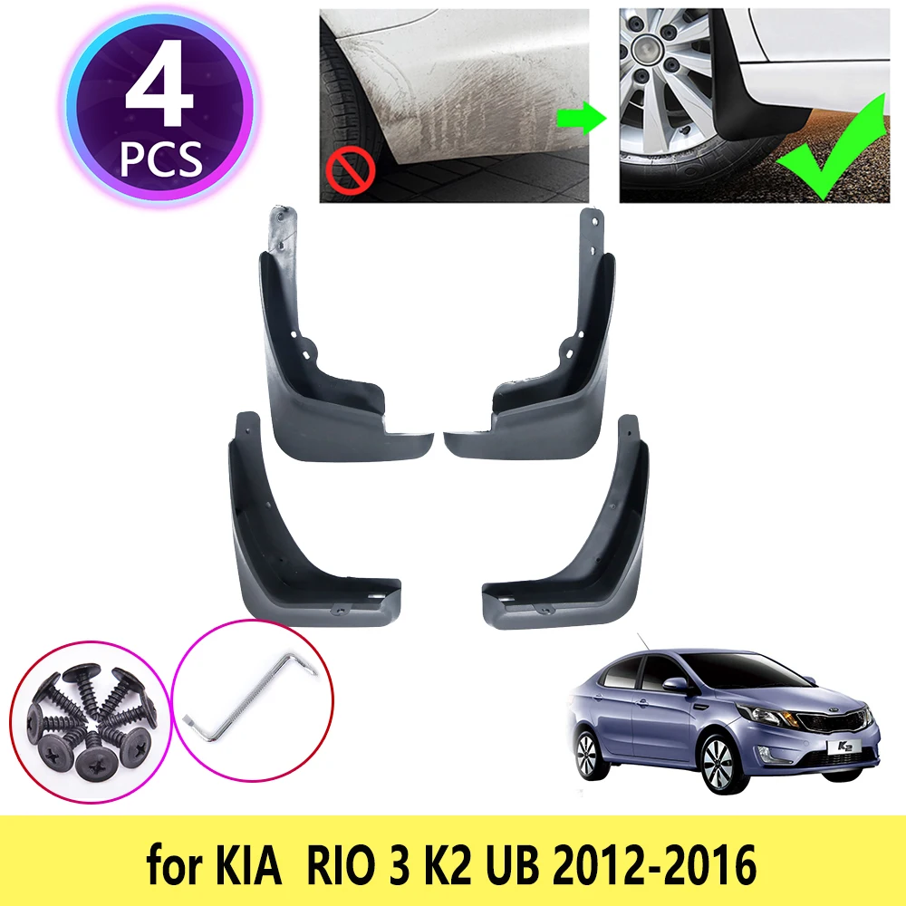 4PCS สำหรับ KIA RIO 3 UB 2012 2013 2014 2015 2016รัสเซียรุ่น K2 Mudguards Mudflaps Fender Mud Flap splash Guards รถอุปกรณ์เสริม