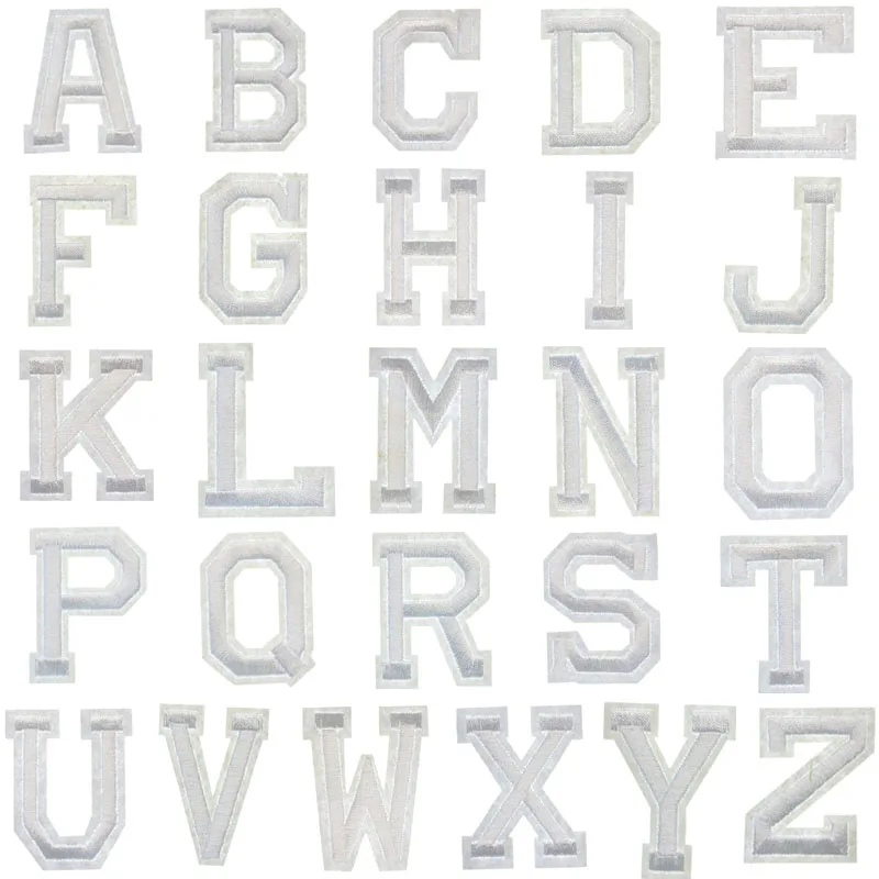 

1pc English Alphabet Pure White 26 Mixed Embroidery Patch DIY Decorative Clothing Applique Delicate Embroidery Letter Stickers