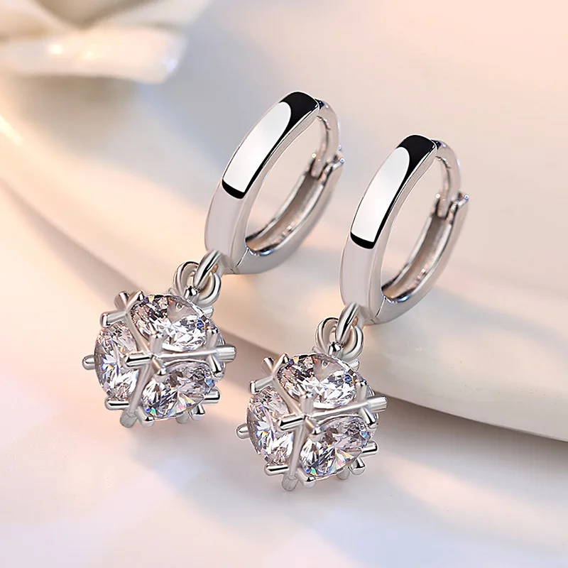 LByzHan 925 Sterling Silver New Jewelry Shambhala Luxury Zirconia Female Popular Original Brand Of High-end Vintage Stud Earring