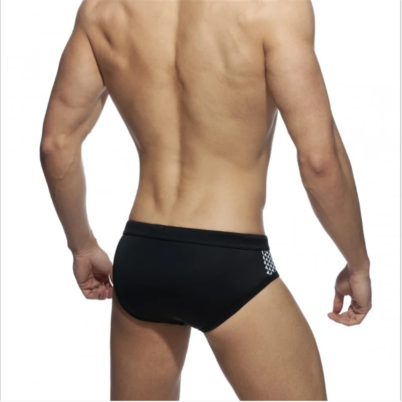 New Beach Waterproof Swimwear Men Low Waist Swimming Trunks Quick Dry Mens Swimsuit Push Pad Briefs Bathing Beach Wear Surf